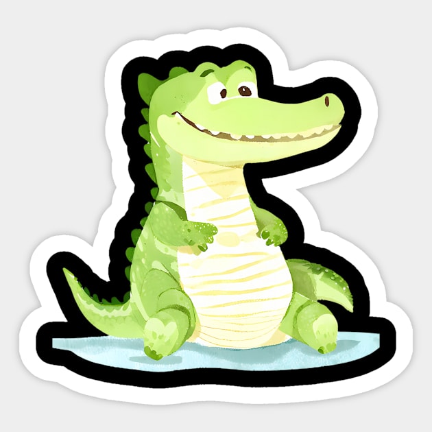 Watercolor Silly Alligator Sticker by jandesky